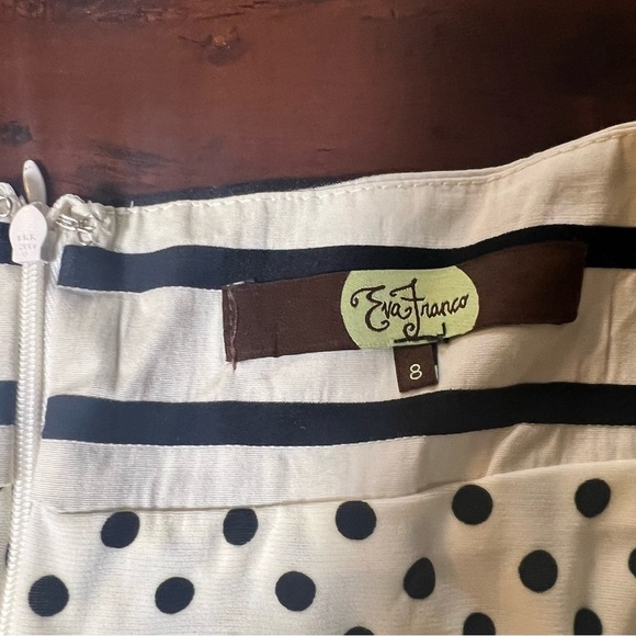 ANTHROPOLOGIE Eva Franco Mini Skirt Tulip Bow Black And White Stripe Size 8 - Picture 8 of 11